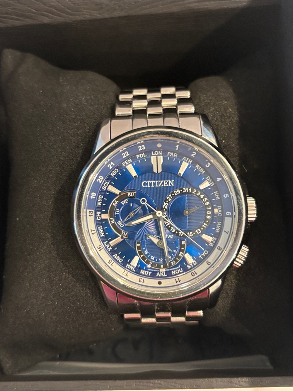 Citizen Men’s Blue and Silver Chronograph Bracelet Watch